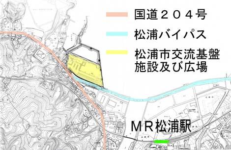 松浦市交流基盤施設及び広場周辺地図