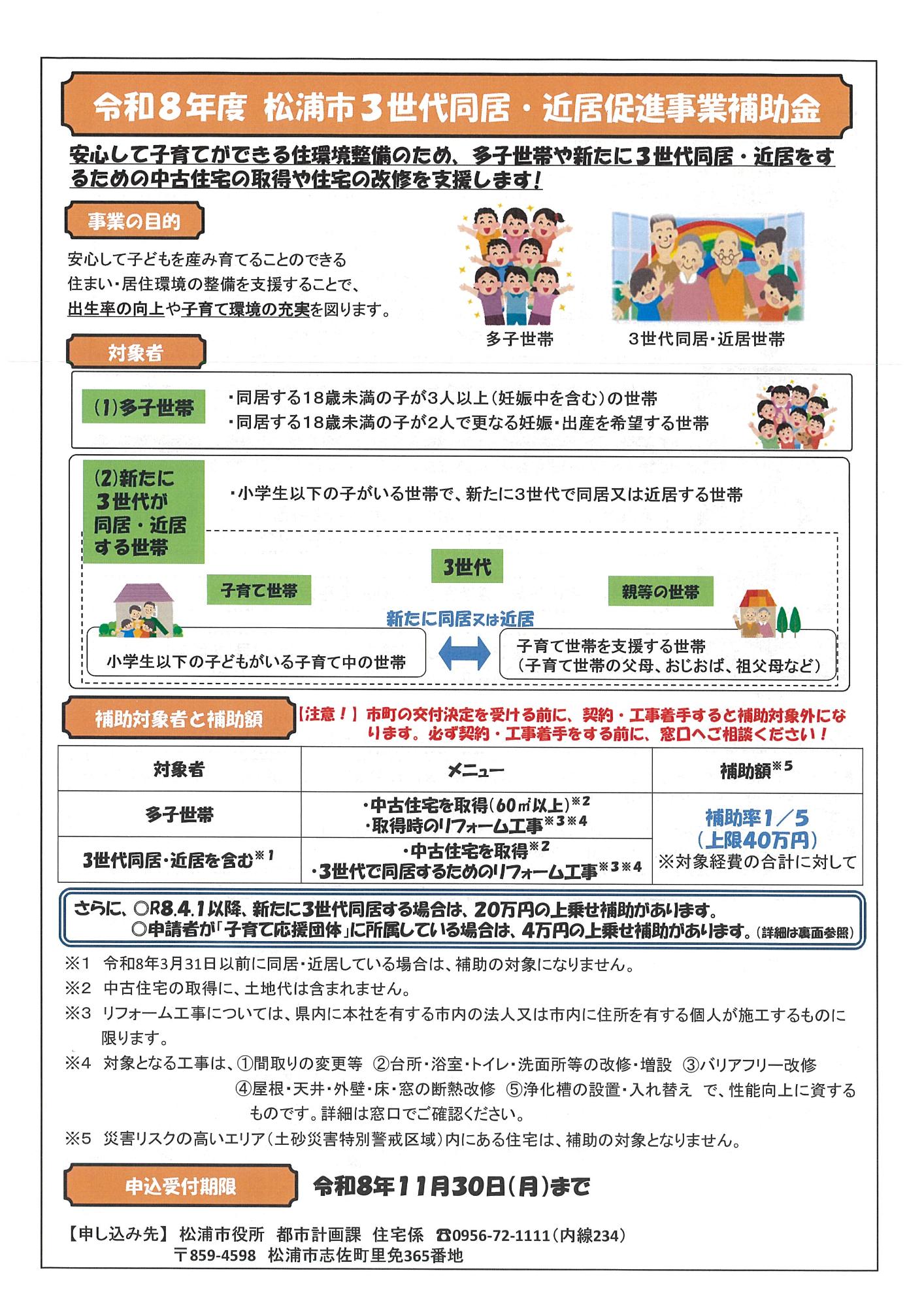 3世代同居・近居促進事業補助金