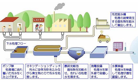 下水道の仕組みを示したイラスト