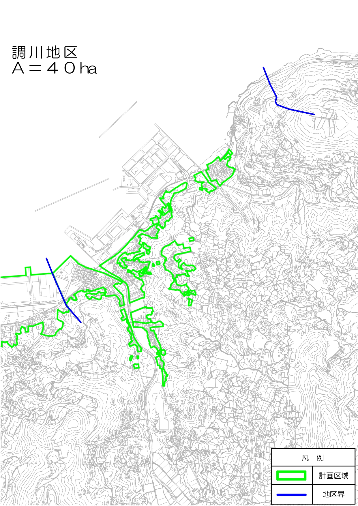 下水道全体計画図（調川町）